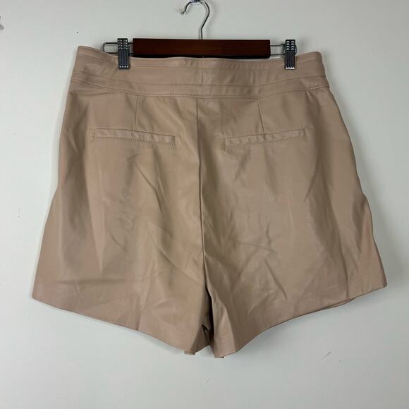Blank NYC Tan Deep Energy Hi-Rise Vegan Leather Short Drawcord Waist NWT Size 31 - Picture 5 of 10
